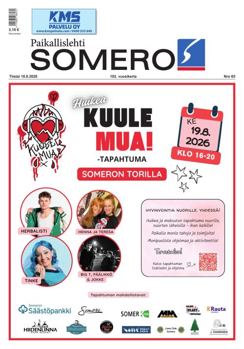 Paikallislehti Somero 18.8.2026