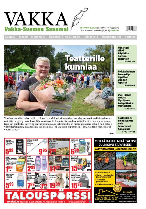 Vakka-Suomen Sanomat 18.8.2026