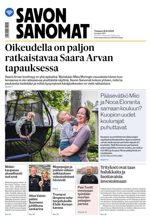 Savon Sanomat 18.8.2026