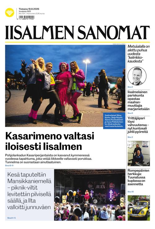 Iisalmen Sanomat 18.8.2026