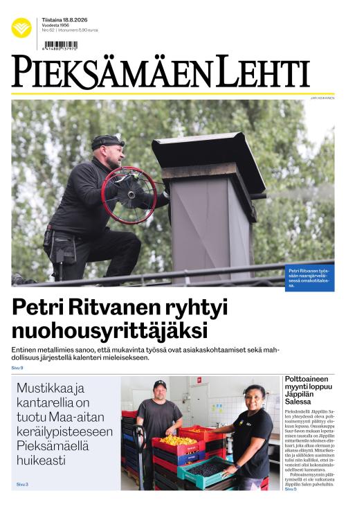 Pieksämäen lehti 18.8.2026