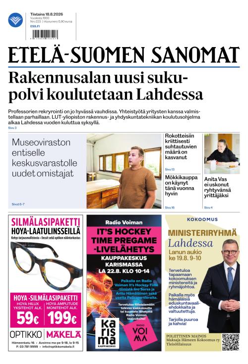 Etelä-Suomen Sanomat 18.8.2026
