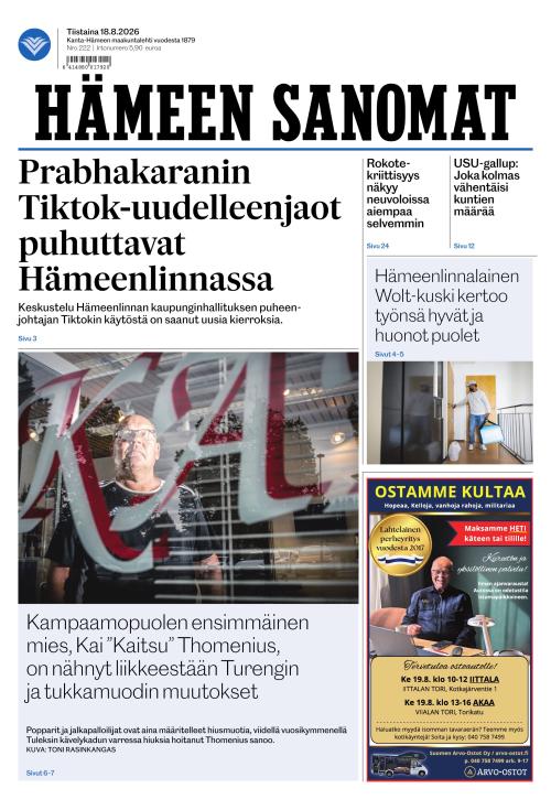 Hämeen Sanomat 18.8.2026