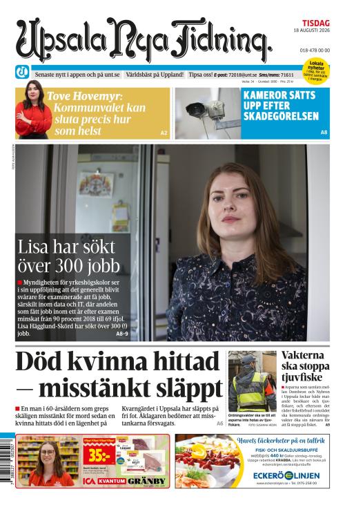 Upsala Nya Tidning 18.8.2026