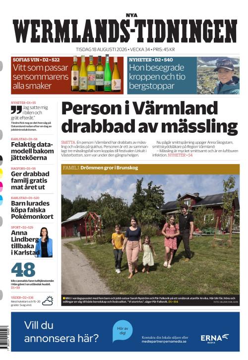 Nya Wermlands-Tidningen 18.8.2026