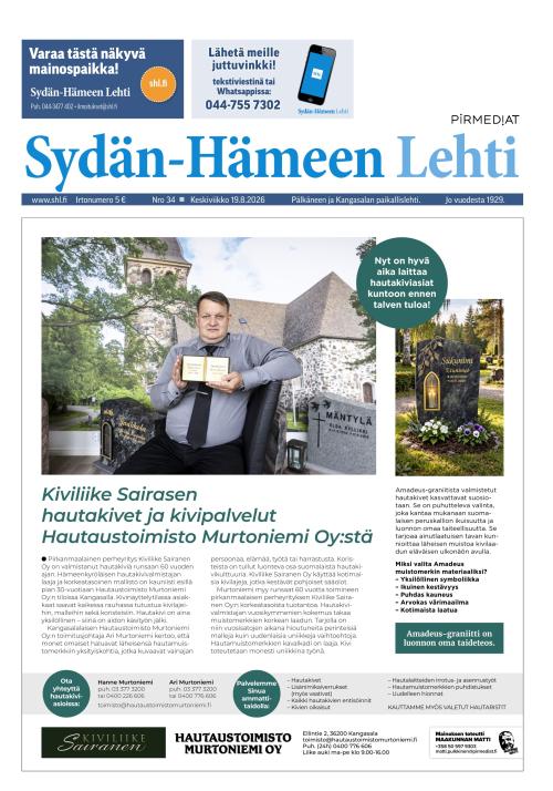 Sydän-Hämeen Lehti 19.8.2026