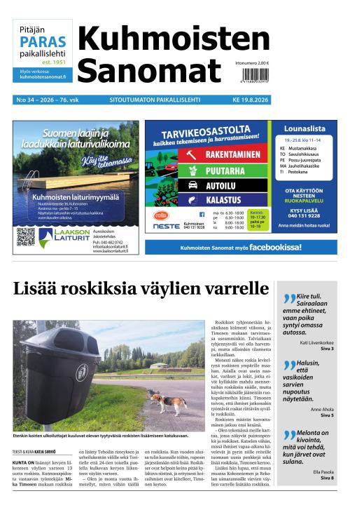 Kuhmoisten Sanomat 34/2026