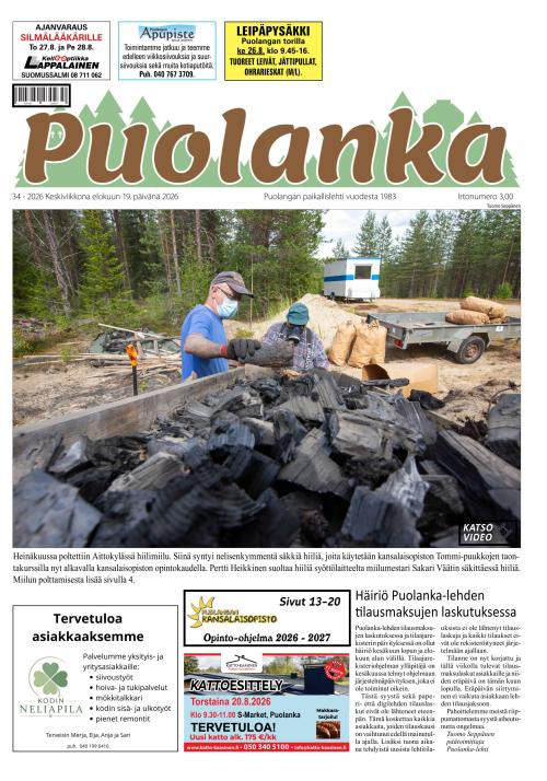 Puolanka-lehti 19.8.2026