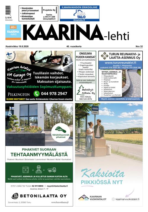 Kaarina-lehti 19.8.2026