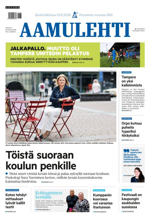 Aamulehti 19.8.2026