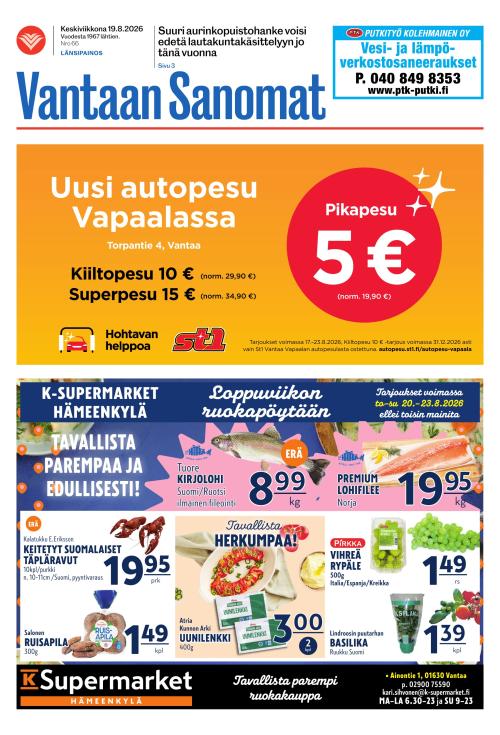 Vantaan Sanomat (Länsi) 19.8.2026