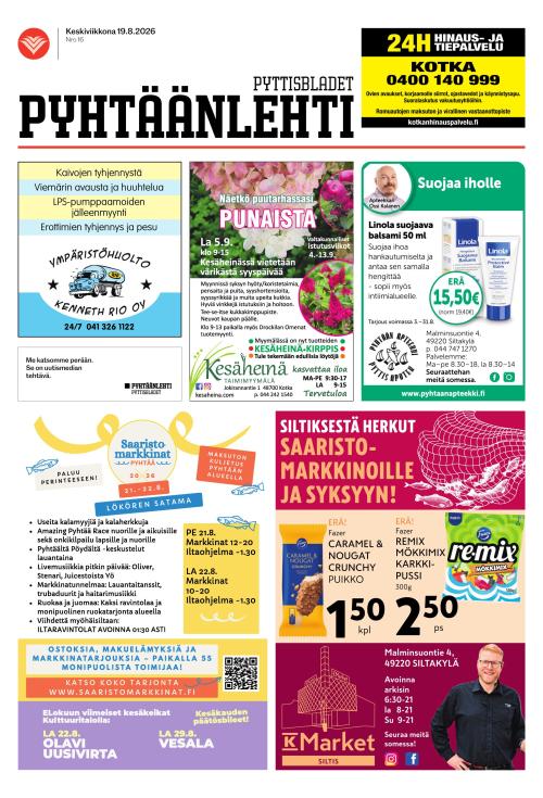 Pyhtäänlehti 19.8.2026