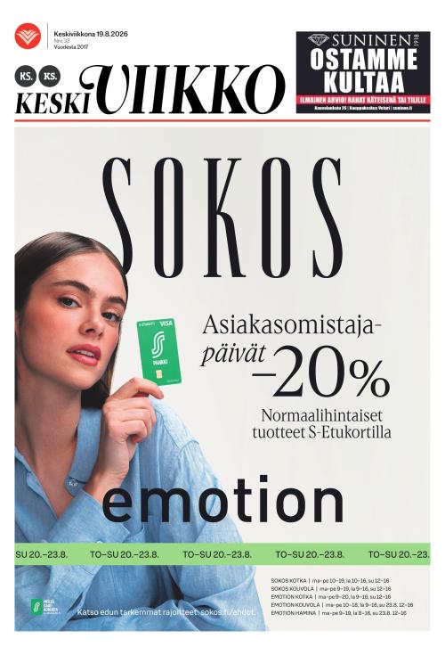 KS Keskiviikko (Kouvolan Sanomat ja Kymen Sanomat -liitteet) 19.8.2026