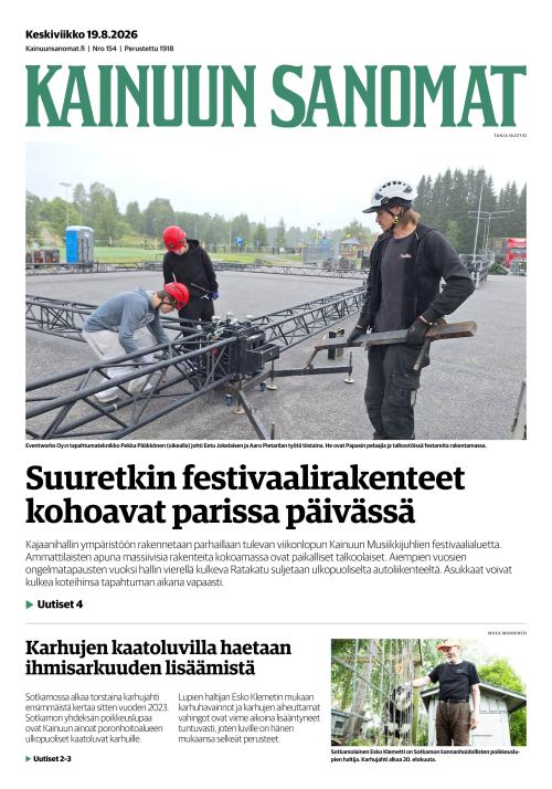 Kainuun Sanomat 19.8.2026