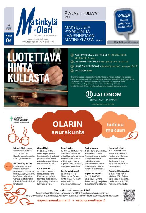 Matinkylä-Olari-lehti 20.8.2026