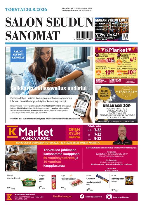 Salon Seudun Sanomat 20.8.2026
