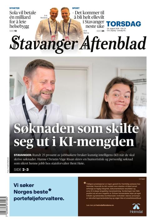Stavanger Aftenblad 20.8.2026