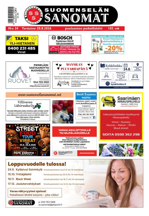 Suomenselän Sanomat 20.8.2026