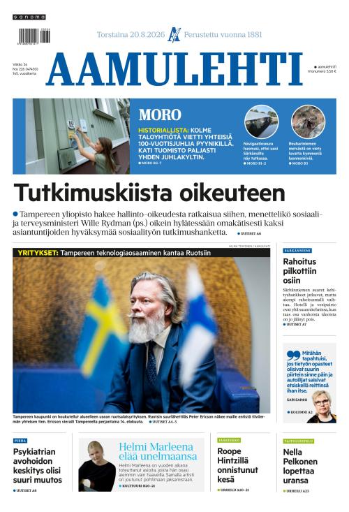 Aamulehti 20.8.2026