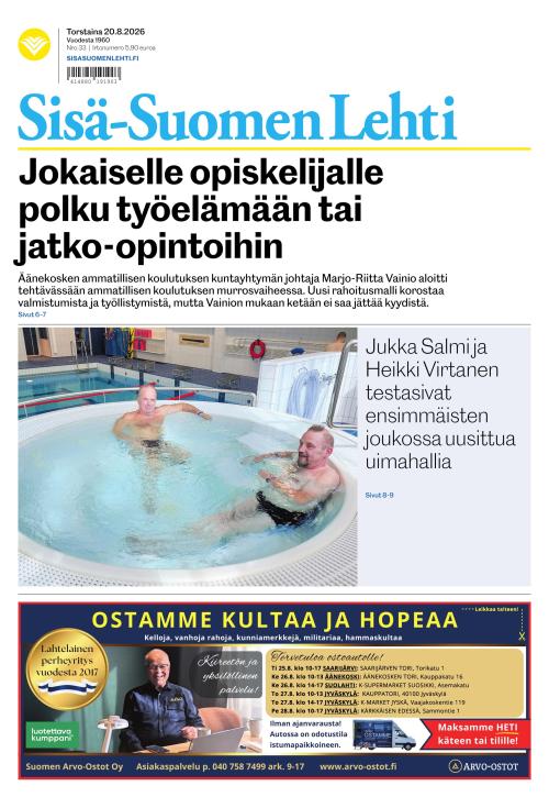 Sisä-Suomen Lehti 20.8.2026
