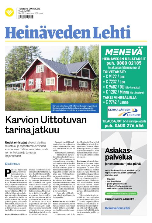 Heinäveden lehti 20.8.2026