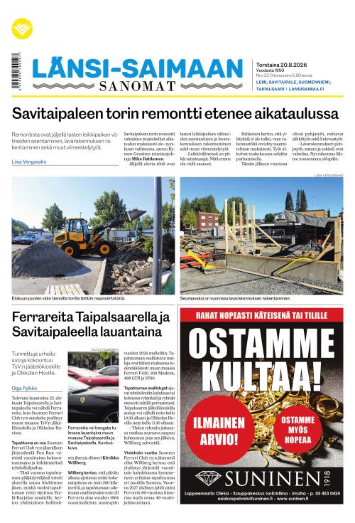 Länsi-Saimaan Sanomat 20.8.2026