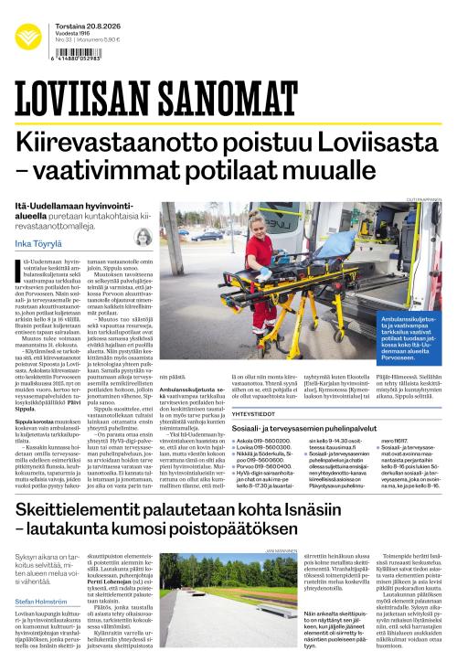 Loviisan Sanomat 20.8.2026