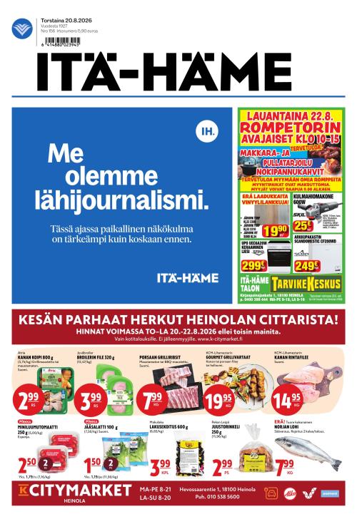 Itä-Häme 20.8.2026
