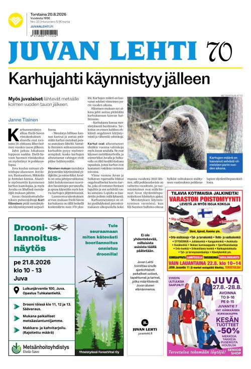 Juvan lehti 20.8.2026