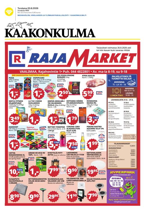 Kaakonkulma 20.8.2026
