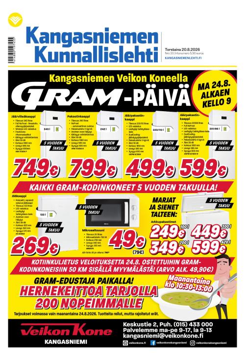 Kangasniemen kunnallislehti 20.8.2026