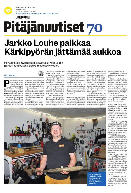 Pitäjänuutiset 20.8.2026