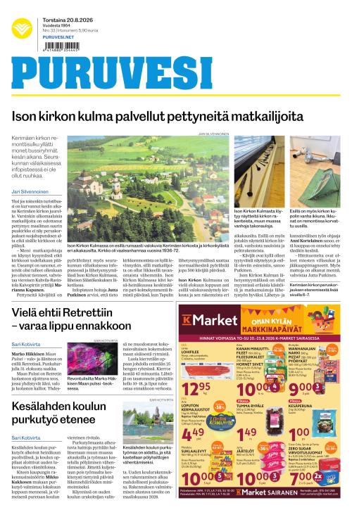 Puruvesi-lehti 20.8.2026