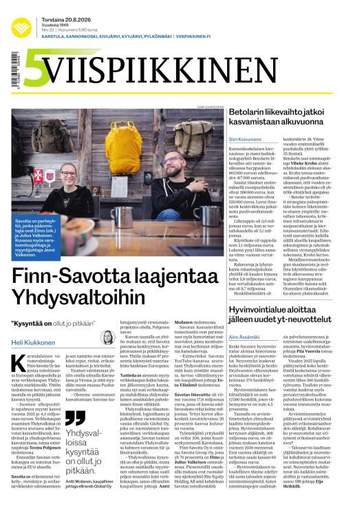 Viispiikkinen 20.8.2026