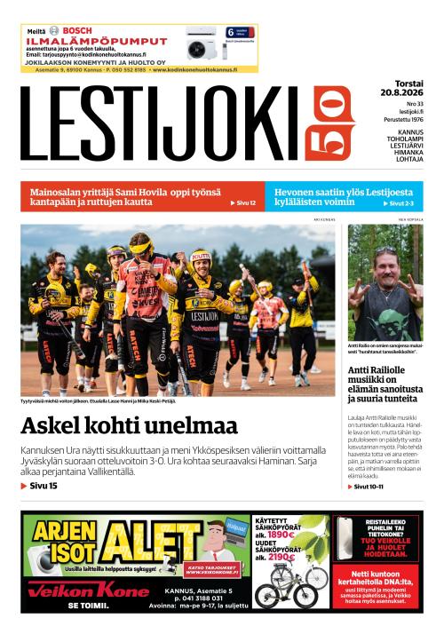 Lestijoki-lehti 20.8.2026
