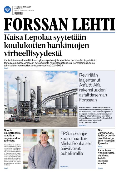 Forssan Lehti 20.8.2026