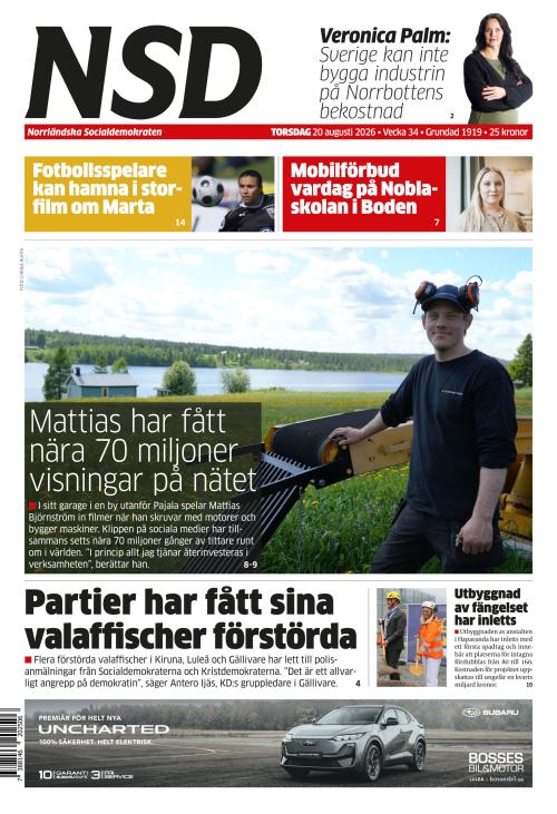 Norrländska Socialdemokraten 20.8.2026