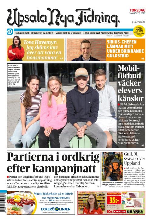 Upsala Nya Tidning 20.8.2026