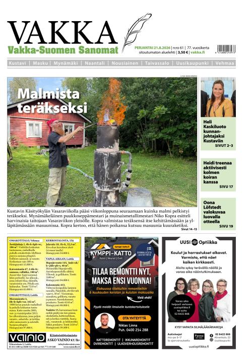 Vakka-Suomen Sanomat 21.8.2026