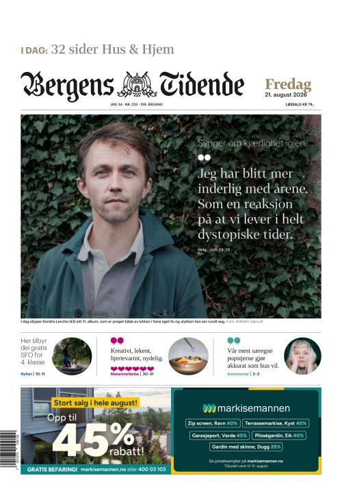Bergens Tidende 21.8.2026