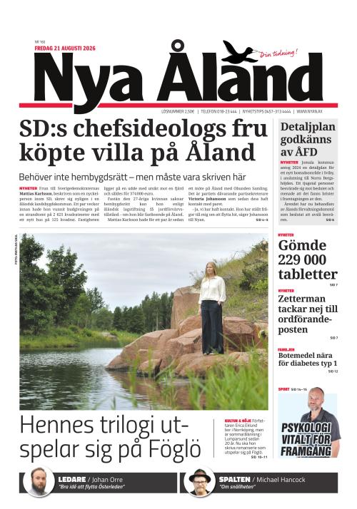 Nya Åland 21.8.2026