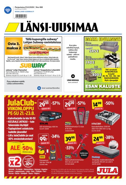 Länsi-Uusimaa 21.8.2026