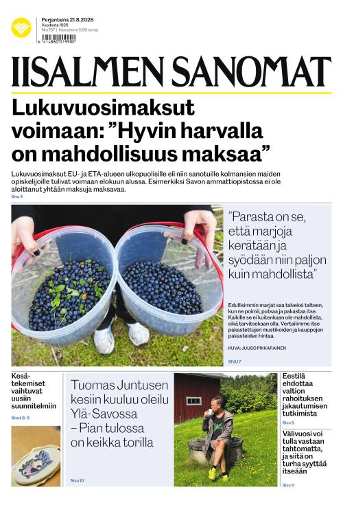 Iisalmen Sanomat 21.8.2026