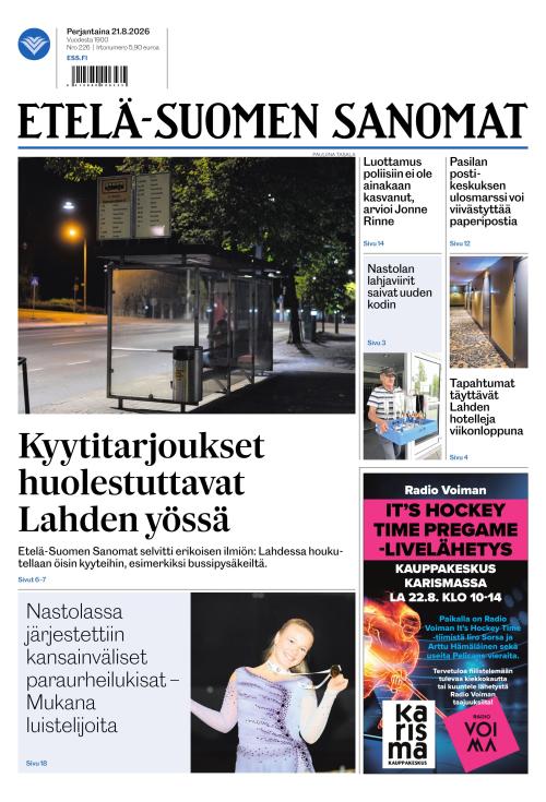 Etelä-Suomen Sanomat 21.8.2026