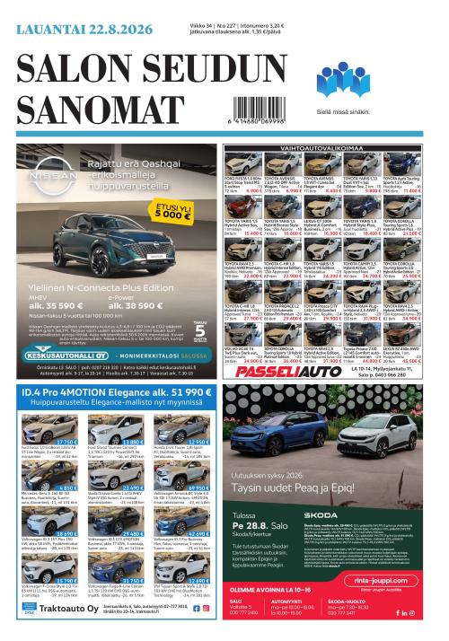 Salon Seudun Sanomat 22.8.2026