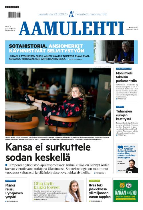 Aamulehti 22.8.2026