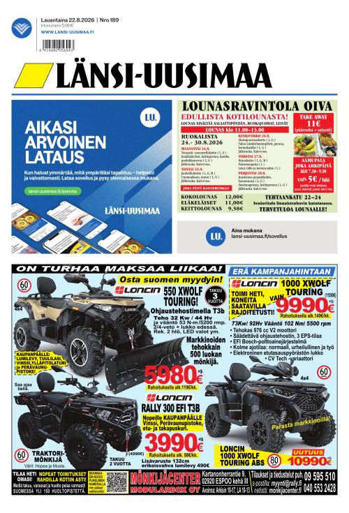 Länsi-Uusimaa 22.8.2026