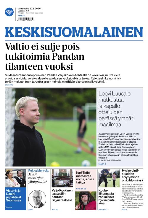Keskisuomalainen 22.8.2026