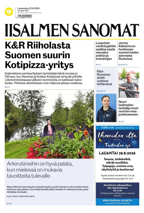 Iisalmen Sanomat 22.8.2026