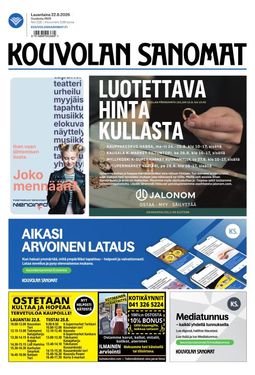 Kouvolan Sanomat 22.8.2026